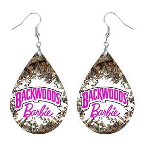 Backwoods Barbie Western Teardrop Dangle Handmade Hook Earrings